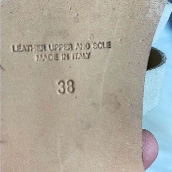 Napoleoni Tan SuedeWoven Cage Slides Sz 38/8 - Picture 5 of 6